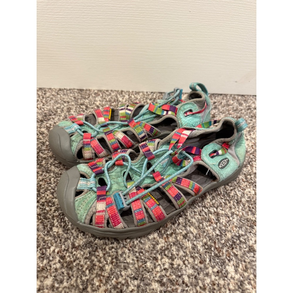 Keen Girls 3 Sandal Outdoor Teal Pink Closed Toe Leather Hiking Waterproof Sport